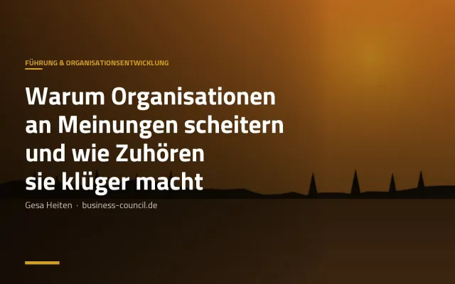 Bild: Gesa Heiten: Organisationen scheitern nicht an Problemen, sondern an Positionen 