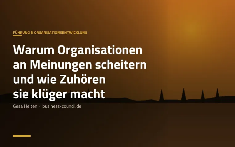 Bild: Gesa Heiten: Organisationen scheitern nicht an Problemen, sondern an Positionen 