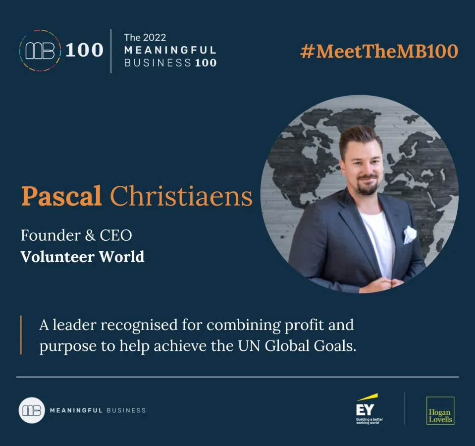 Pascal Christiaens, Gründer von Volunteer World, Meaningful Business Leader 2022 (© Meaningful Travel GmbH)