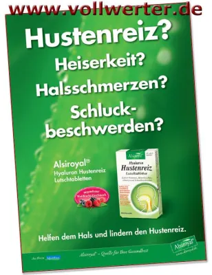 Bild: Neu von Alsiroyal® Hyaluron Hustenreiz Lutschtabletten - Reformhaus Online-Shop