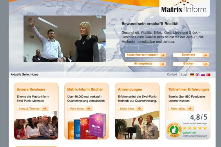 Bild: Quantenheilung mit Matrix-Inform Zwei-Punkt-Methode – Neue Webseite mit zahlreichen Hintergrundinformationen