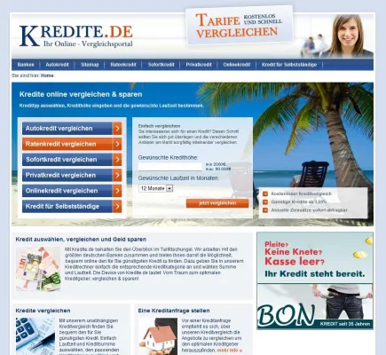Jetzt neu im Web – Unabhängiger und seriöser Kredit-Vergleich bei Kredite.de Bild: Jetzt neu im Web – Unabhängiger und seriöser Kredit-Vergleich bei Kredite.de