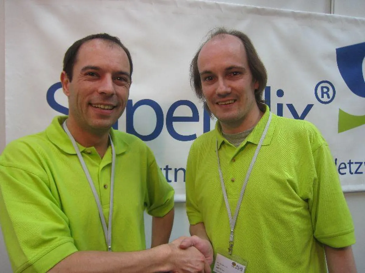 Günter Keller und Marcus Lutz bei der Eröffnung von SuperClix.ch