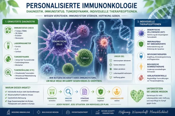 Bild: Warum Diagnostik, Immunstatus und Tumordynamik vor einer personalisierten Immuntherapie entscheidend ist.