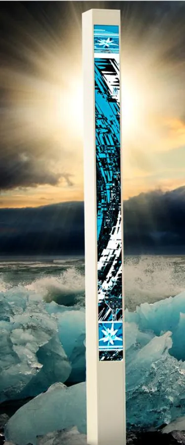 Lichtdom: Leuchtfläche Edelweisser/ Korpus weiß