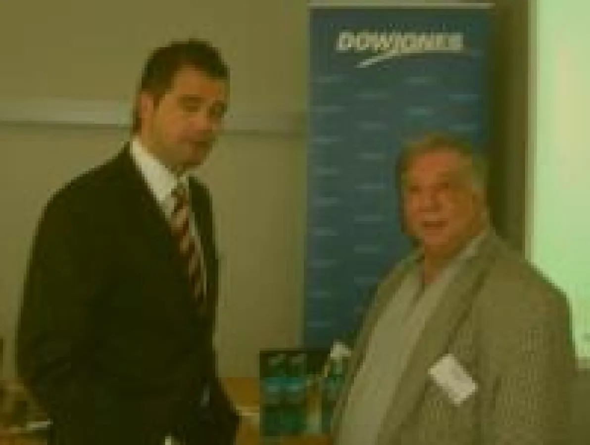 l. Mike Mohring, Generalsekretär der CDU Thüringen, r. Chefredakteur  Reinhold Schmitt ISA-CASINOS