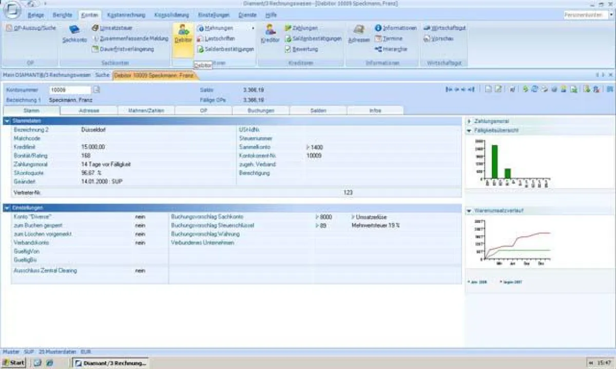 Jetzt mit Windows-Oberfläche: Die bekannte Software für Rechnungswesen und Controlling Diamant/3