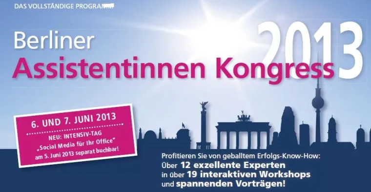 Bild: Die Moderatorin Bärbel Schäfer beim Berliner Assistentinnen Kongress 2013