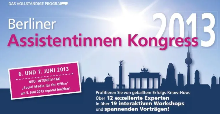 Bild: Die Moderatorin Bärbel Schäfer beim Berliner Assistentinnen Kongress 2013