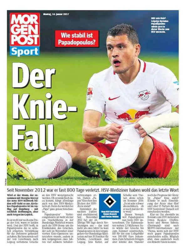 Cover der täglichen Sportbeilage