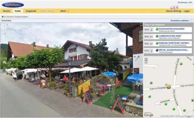 Bild: GoYellow startet als erstes Online-Branchenbuch die neue Google Street View-Funktion