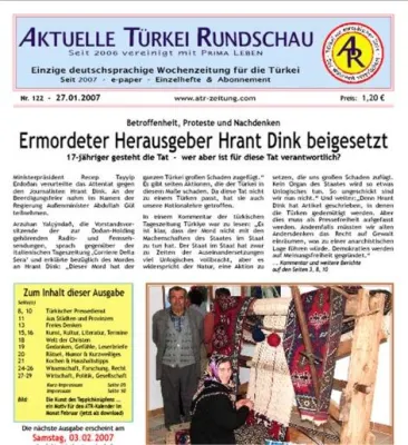 Bild: Aktuelle Türkei Rundschau: Hrant Dink ist tot  –  aber die Probleme leben weiter