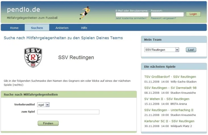 Bild: Mitfahrgelegenheiten zum Fussball - pendlo.de