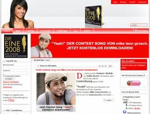 Bild: Contest Song „Yeah“ für DIE EINE 2008 von Mike Leon Grosch kostenlos zum Downloaden