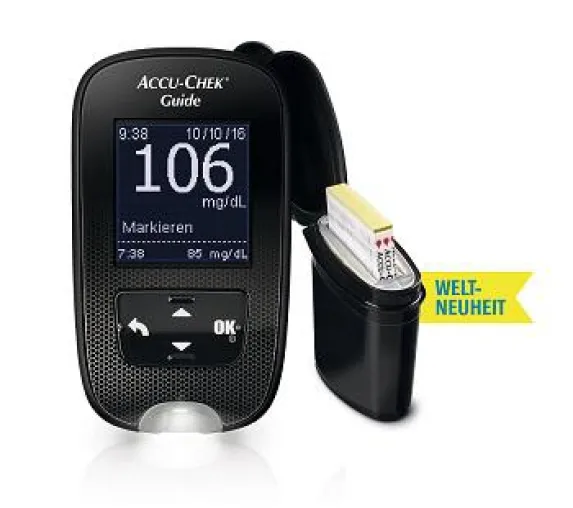 Bild: Das neue Accu-Chek® Guide Blutzuckermessgerät macht vieles leichter