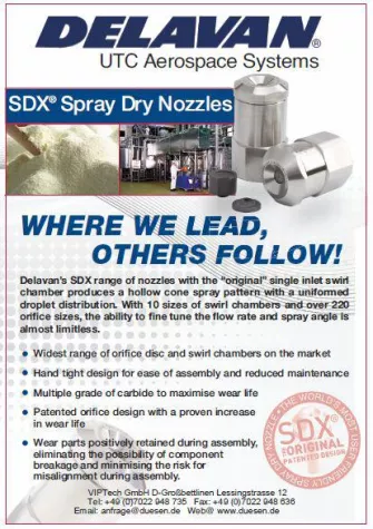 Bild: Delavan-Düsen Spray Technologies auf der POWTECH 2017 in Nürnberg: Düsen-Technik seit 1935"
