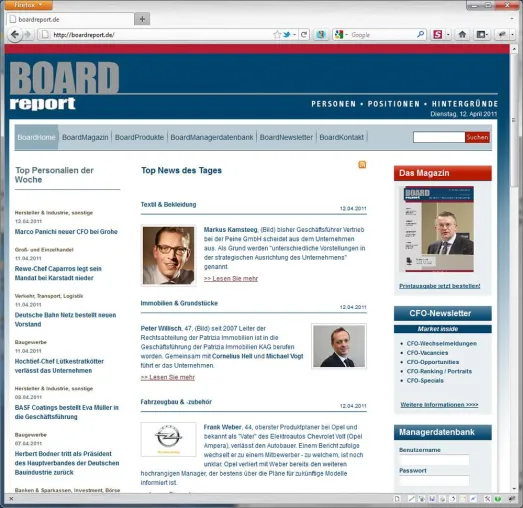 formativ entwickelt Datenbank gestütztes Redaktionssystem für Personalfachmagazin BoardReport Bild: formativ entwickelt Datenbank gestütztes Redaktionssystem für Personalfachmagazin BoardReport