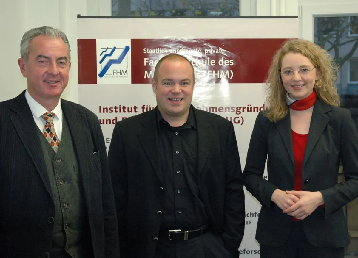 Sehen das Potential von Gründerinnen im Handwerk noch nicht ausgeschöpft: (v.l.n.r.) Prof. Dr. Wolfgang Krüger (FHM), Kai Hambüchen (Landes-Gewerbeförderungsstelle des nordrhein-westfälischen Handwerk