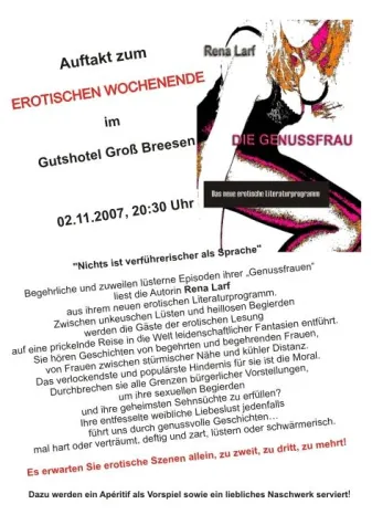 Bild: Erotische Lesung im Gutshotel Groß Breesen