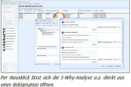 Integrierte 5-Why Methode in SYNCOS CAQ Bild: Integrierte 5-Why Methode in SYNCOS CAQ