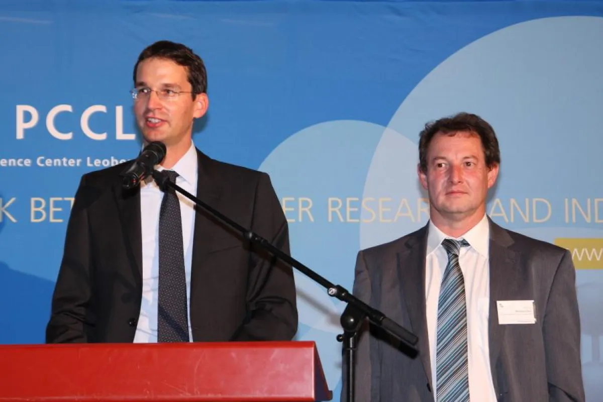 Martin Payer (CEO des PCCL) und Wolfgang Kern (CSO des PCCL) bei der Eröffung