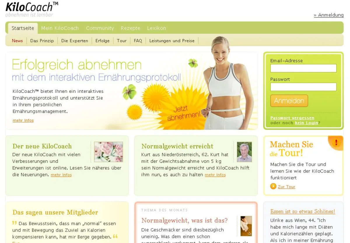 Kilo-Coach, Online-Service für erfolgreiches Abnehmen, erscheint im frischen Design und mit neuen Features
