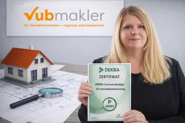 vub makler baut Geschäftsbereich Immobilienbewertung aus – DEKRA-zertifizierte Expertise für die Region Bild: vub makler baut Geschäftsbereich Immobilienbewertung aus – DEKRA-zertifizierte Expertise für die Region
