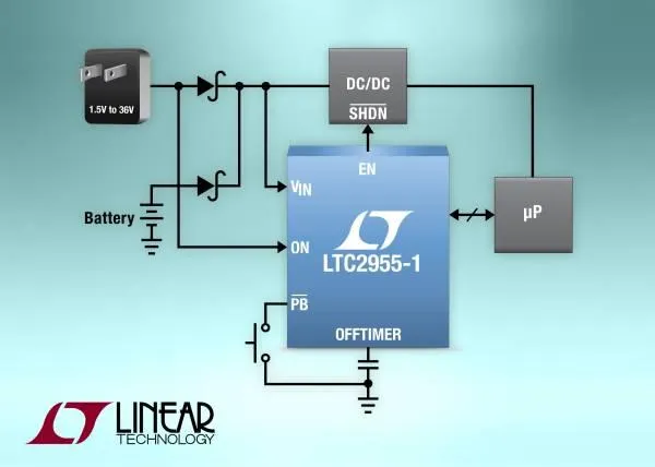Bild: Linear Technology | LTC2955: Micropower-Ein/Aus-Drucktaster-Controller