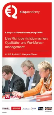 Bild: 6. eisqforum Dienstleistersteuerung EXTRA am 22./23.04.2015: mehr Zeit, mehr Praxisvorträge, mehr Austausch