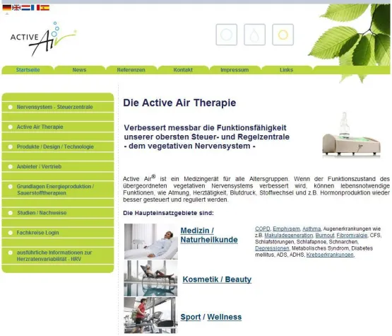 Relaunch des Internetauftritts der Active Air® -Therapie Bild: Relaunch des Internetauftritts der Active Air® -Therapie