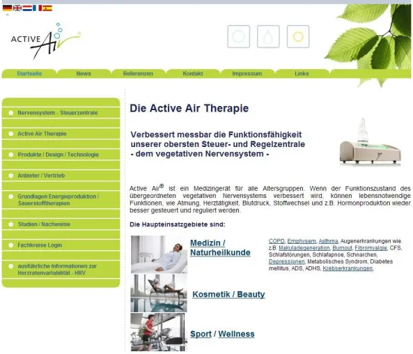 Bild: Relaunch des Internetauftritts der Active Air® -Therapie