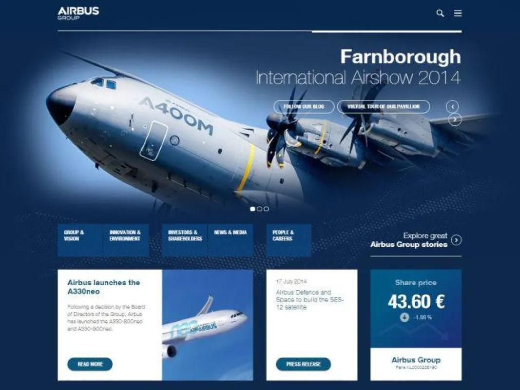Airbus_Group_Corporate Website by Aperto