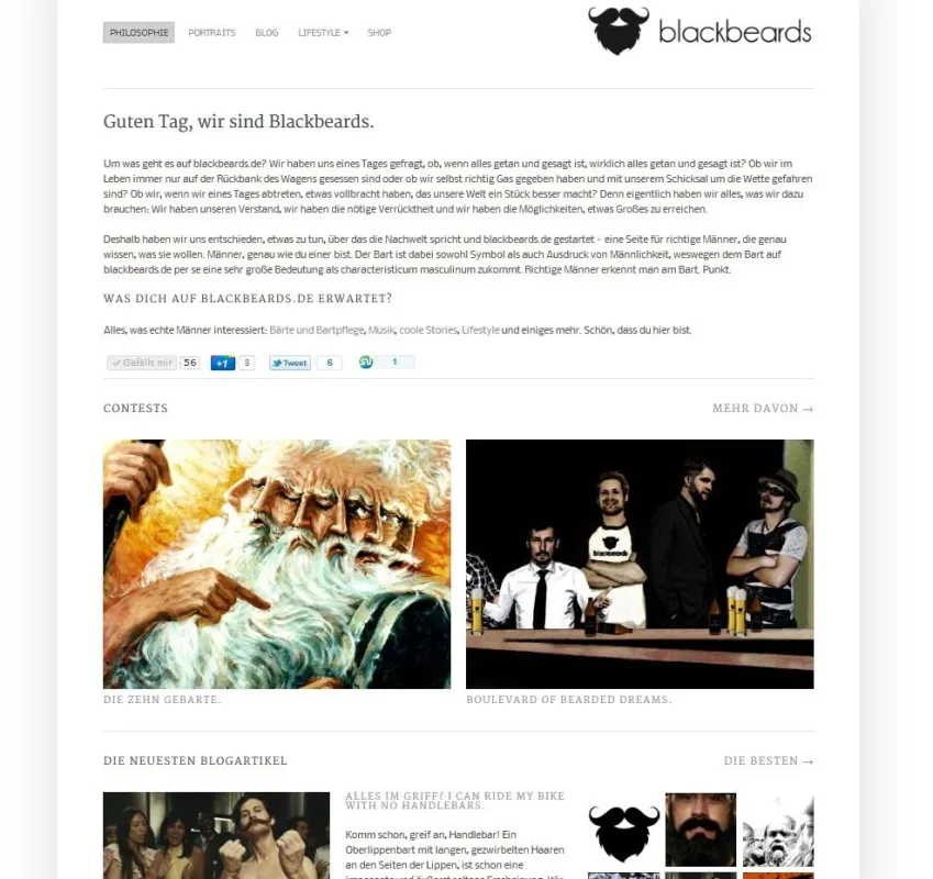 Das neue Design von blackbeards.de: Edel, modern, hell, zielführend.