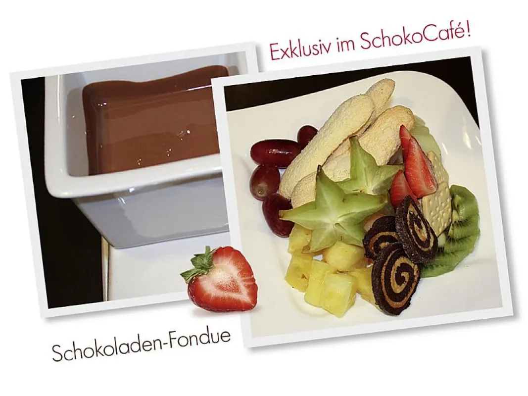 Ein Dauerbrenner in der Bunten SchokoWelt: Das Schokoladen-Fondue-Angebot wurde mit der neuen Speise