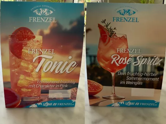 Bild: FRENZEL belebt die Außengastronomie 2025: Neuer Tischaufsteller für Rosé Spritz & Tonic