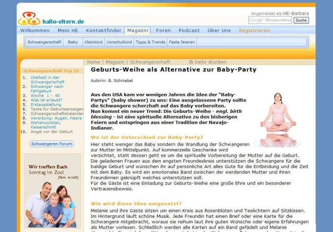 Bild: Baby-Party mal anders: Die "Geburts-Weihe" nach einem indianischem Ritual