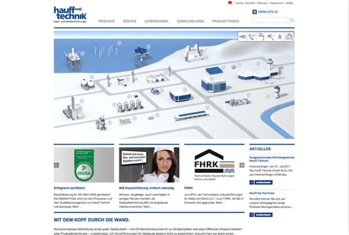 Solution-Map mit animierten Kompetenzfeldern in 3D-Optik.