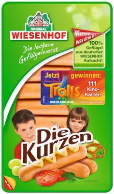 Bild: Schon jetzt auf WIESENHOF Verpackungen im Wurstregal und bald auch in den Kinos: Die „Trolls“