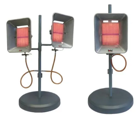 Mobile Heizstrahler von GoGaS zur Arbeitsplatzbeheizung im Freien und in Hallen Bild: Mobile Heizstrahler von GoGaS zur Arbeitsplatzbeheizung im Freien und in Hallen