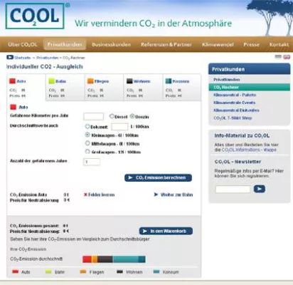 Bild: CO2-Rechner berechnet CO2-Fußabdruck - kostenlos und individuell auf CO2OL.de