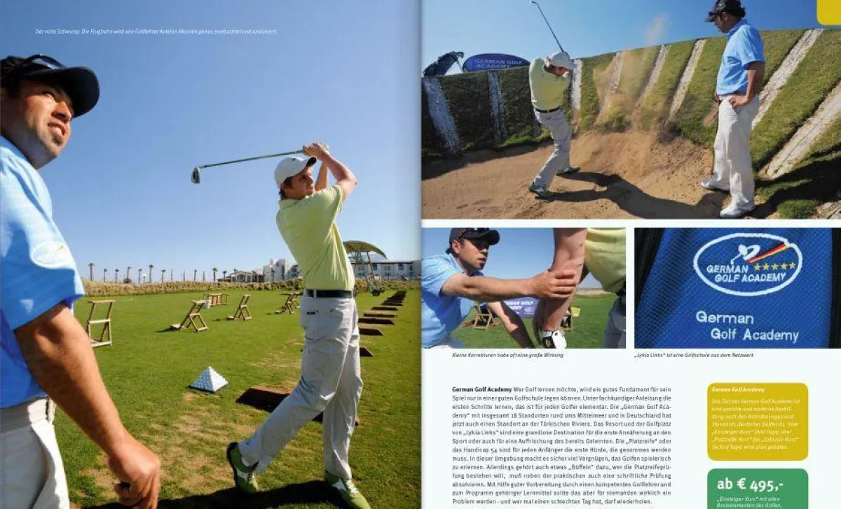Golfschule der German Golf Academy im neuen Öger Tours Golfkatalog