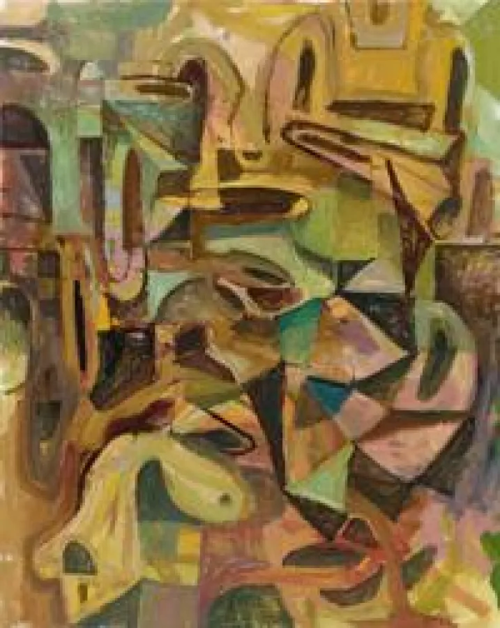 Anton Henning, Interieur No. 528, 2015, Öl auf Leinwand, 150 x 120,5 cm