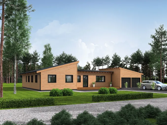 Bild: Thule Blockhaus: Barrierearmes, Mehrgenerationen-Modell Bergen für alle Lebensphasen