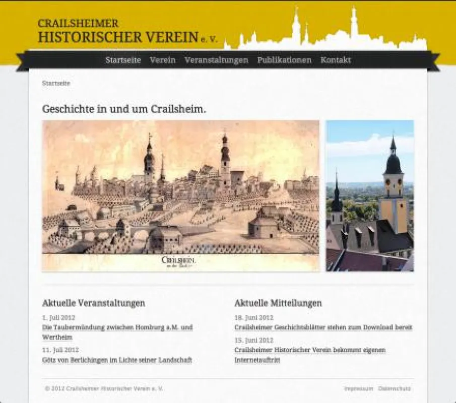 Internetauftritt Crailsheimer Historischer Verein