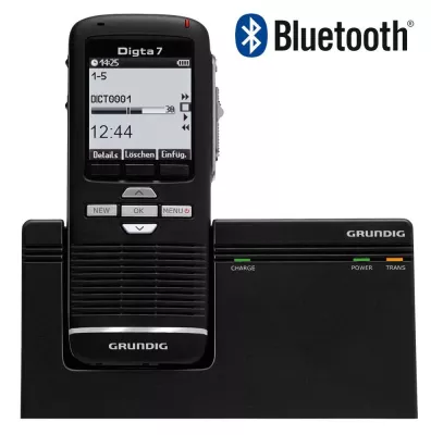 Bild: Praktischer Diktatversand von unterwegs – mit dem Bluetooth-Diktiergerät Digta 7 Premium BT