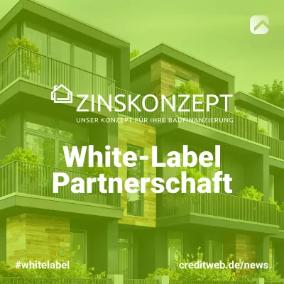 Bild: White-Label-Partnerschaft mit Zinskonzept:  creditweb ermöglicht Baufinanzierung unter eigener Marke