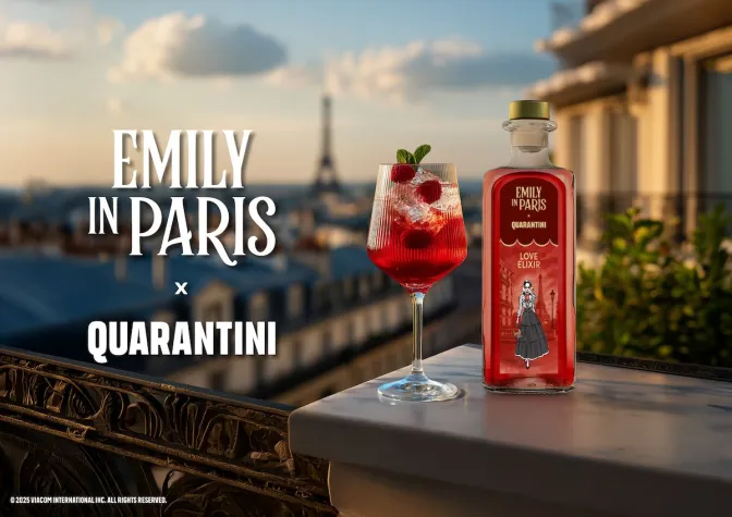 Bild: Quarantini x Paramount: Limited Edition Gin „Love Elixir“ zur neuen Emily in Paris-Staffel