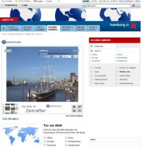 Bild: hamburg.de und earthTV zeigen die Welt per Live-WebTV