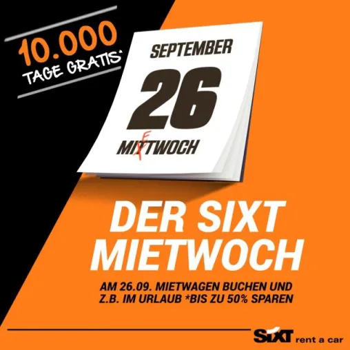 Sixt macht den Mittwoch zum „Mietwoch“ Bild: Sixt macht den Mittwoch zum „Mietwoch“