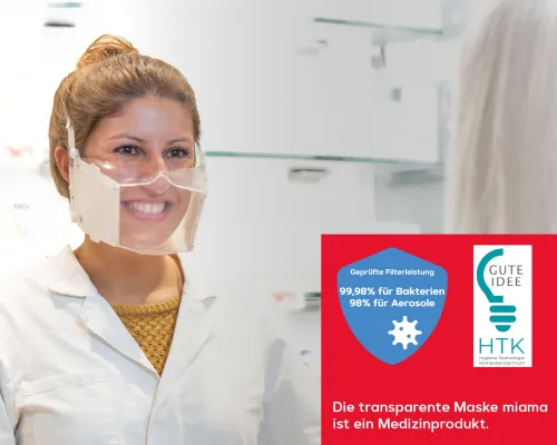 Bild: Miama ist die einzige transparente medizinische Maske aus Deutschland